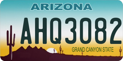 AZ license plate AHQ3082