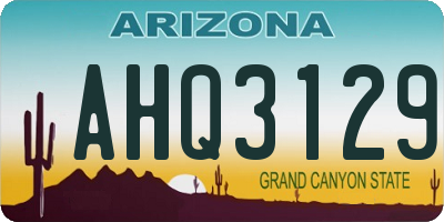 AZ license plate AHQ3129