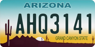 AZ license plate AHQ3141
