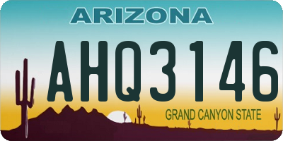 AZ license plate AHQ3146