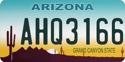 AZ license plate AHQ3166