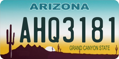AZ license plate AHQ3181