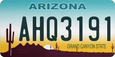 AZ license plate AHQ3191