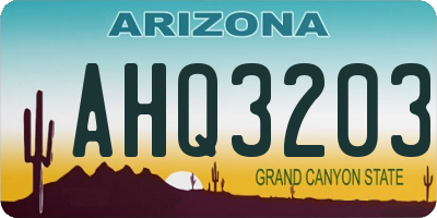 AZ license plate AHQ3203