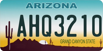 AZ license plate AHQ3210