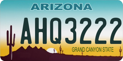 AZ license plate AHQ3222