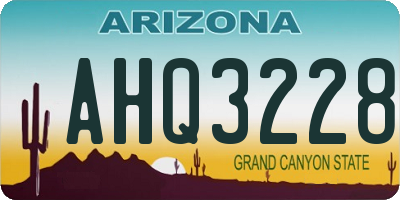 AZ license plate AHQ3228
