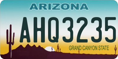 AZ license plate AHQ3235