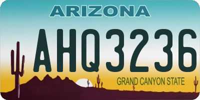 AZ license plate AHQ3236