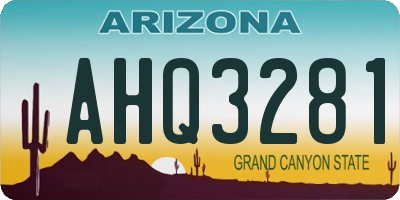 AZ license plate AHQ3281