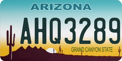 AZ license plate AHQ3289