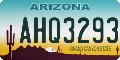 AZ license plate AHQ3293