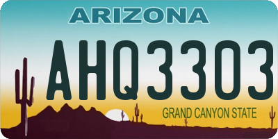 AZ license plate AHQ3303