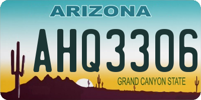 AZ license plate AHQ3306