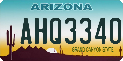 AZ license plate AHQ3340
