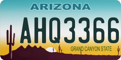 AZ license plate AHQ3366