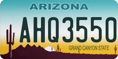AZ license plate AHQ3550