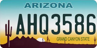 AZ license plate AHQ3586