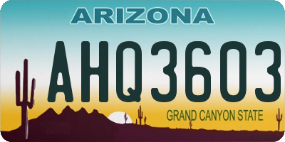 AZ license plate AHQ3603