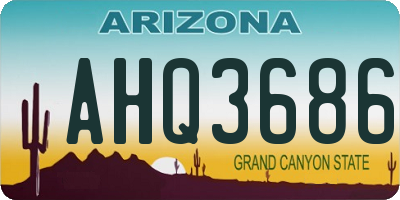 AZ license plate AHQ3686