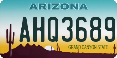 AZ license plate AHQ3689