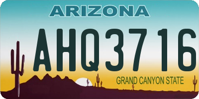 AZ license plate AHQ3716