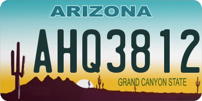 AZ license plate AHQ3812