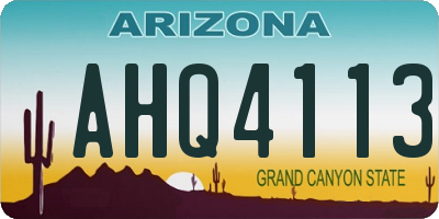 AZ license plate AHQ4113