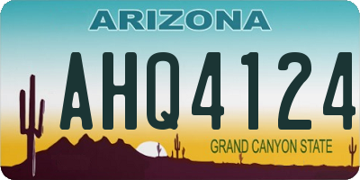 AZ license plate AHQ4124