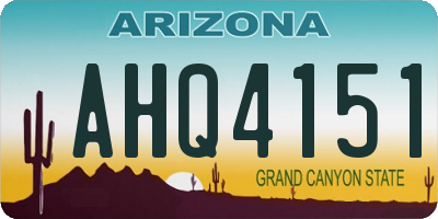 AZ license plate AHQ4151