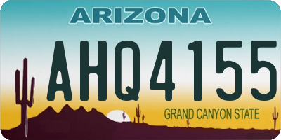AZ license plate AHQ4155