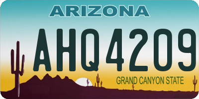 AZ license plate AHQ4209