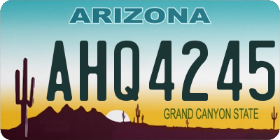 AZ license plate AHQ4245