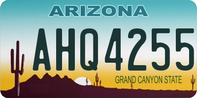 AZ license plate AHQ4255