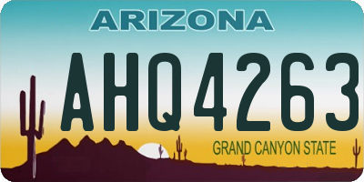 AZ license plate AHQ4263