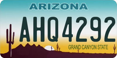 AZ license plate AHQ4292