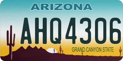 AZ license plate AHQ4306