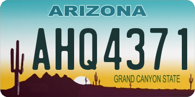 AZ license plate AHQ4371