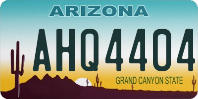 AZ license plate AHQ4404
