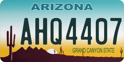 AZ license plate AHQ4407