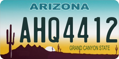 AZ license plate AHQ4412