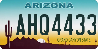 AZ license plate AHQ4433