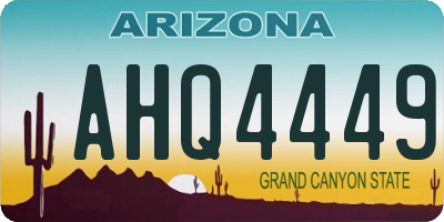 AZ license plate AHQ4449