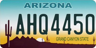 AZ license plate AHQ4450