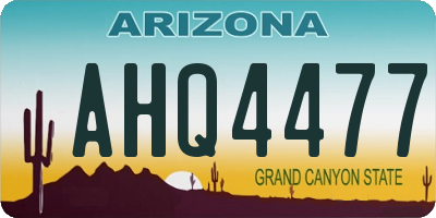AZ license plate AHQ4477