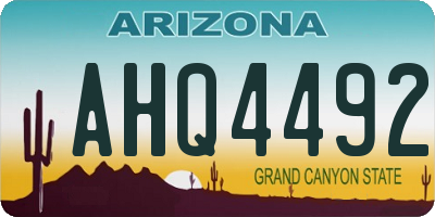 AZ license plate AHQ4492