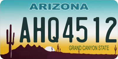 AZ license plate AHQ4512