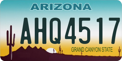 AZ license plate AHQ4517