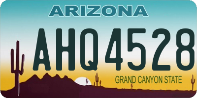 AZ license plate AHQ4528