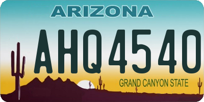 AZ license plate AHQ4540